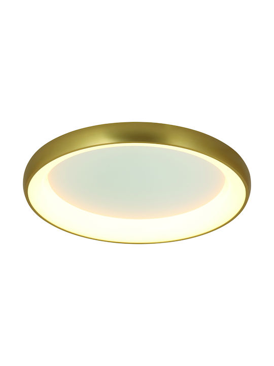 Zambelis Lights Μοντέρνα Μεταλλική Πλαφονιέρα Οροφής με Ενσωματωμένο LED σε Χρυσό χρώμα 60cm 2050